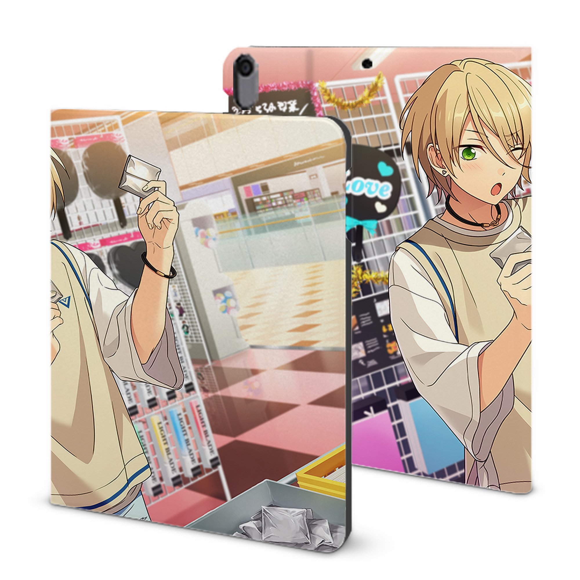 （画像用） あんさんぶるスターズ! Ensemble Stars IPad ケース ブック型 PUレザー TPU 耐衝撃 軽量 薄型 ペン収納なし 全面保護 IPad 各モデル対応